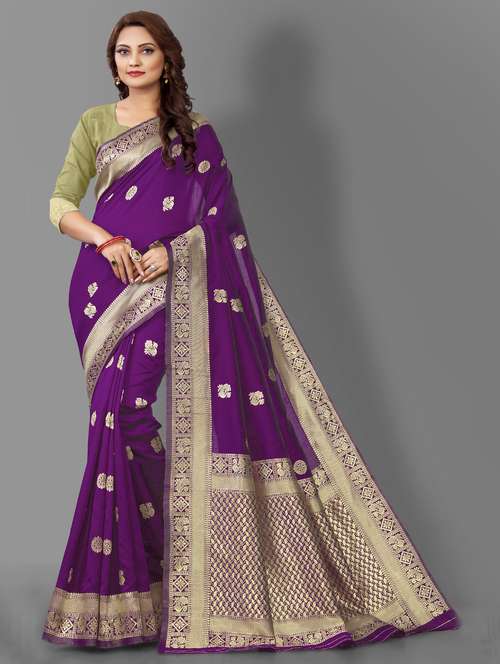 women's self design purple colored saree - 19109791 - Standard Image - 0