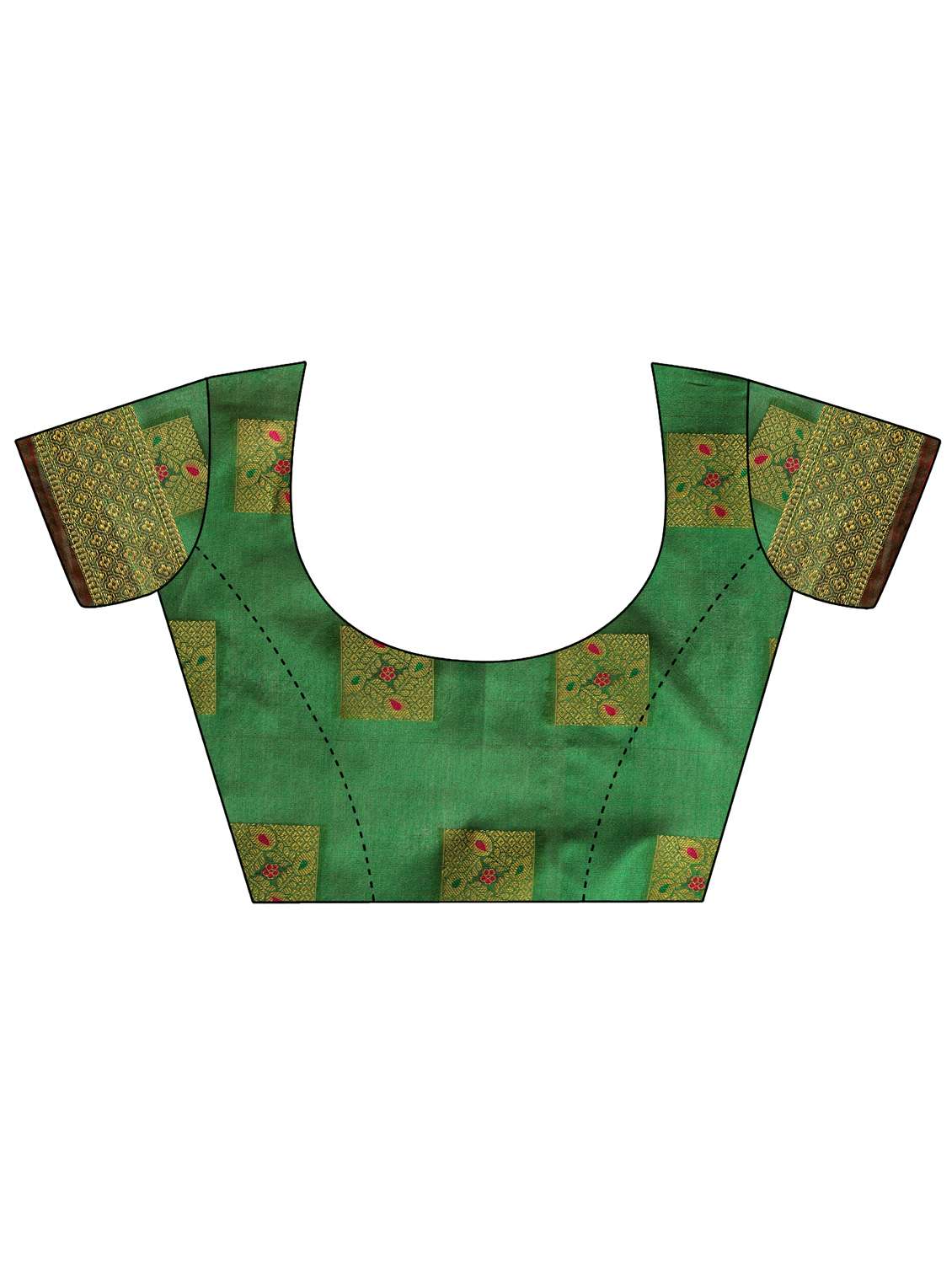 self design zari work woven saree with blouse - 19109795 - Standard Image - 5