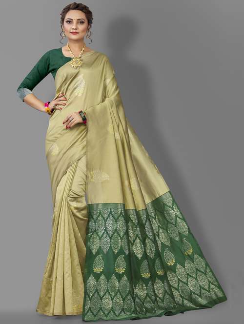 women's self design green colored saree - 19109870 - Standard Image - 0
