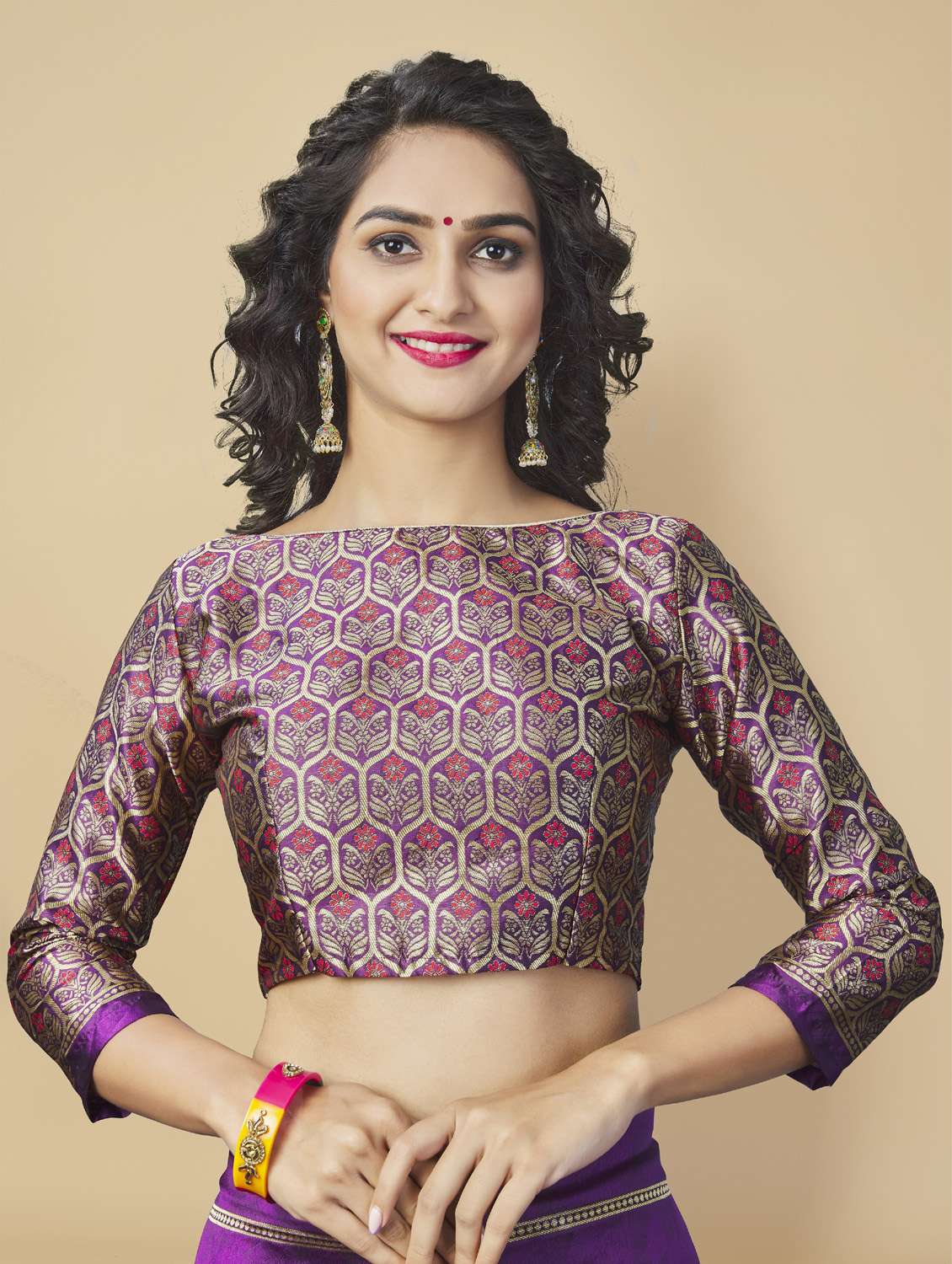 self design zari work woven saree with blouse - 19109901 -  Standard Image - 3