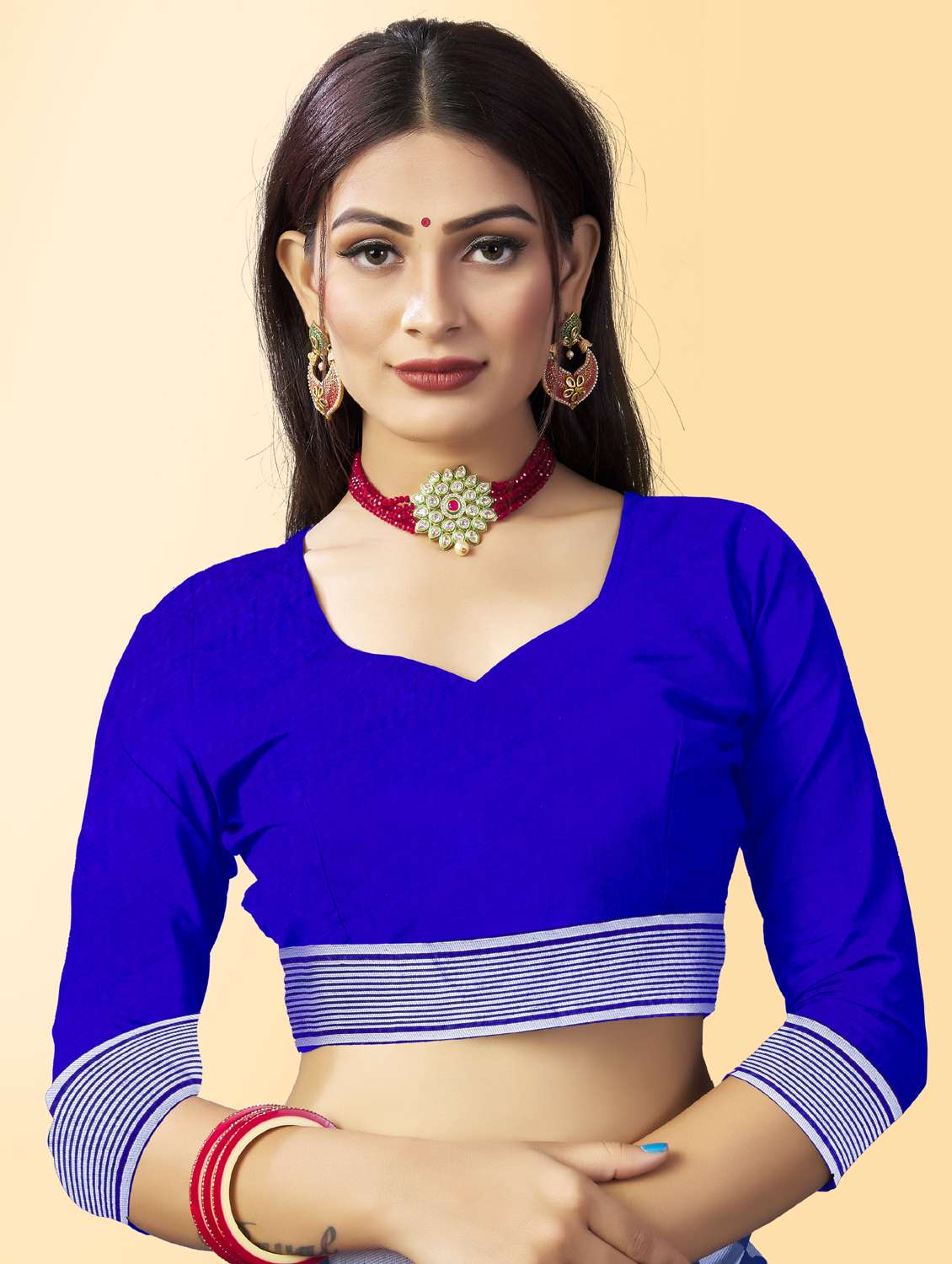 women's self design blue colored saree - 19109936 - Standard Image - 3