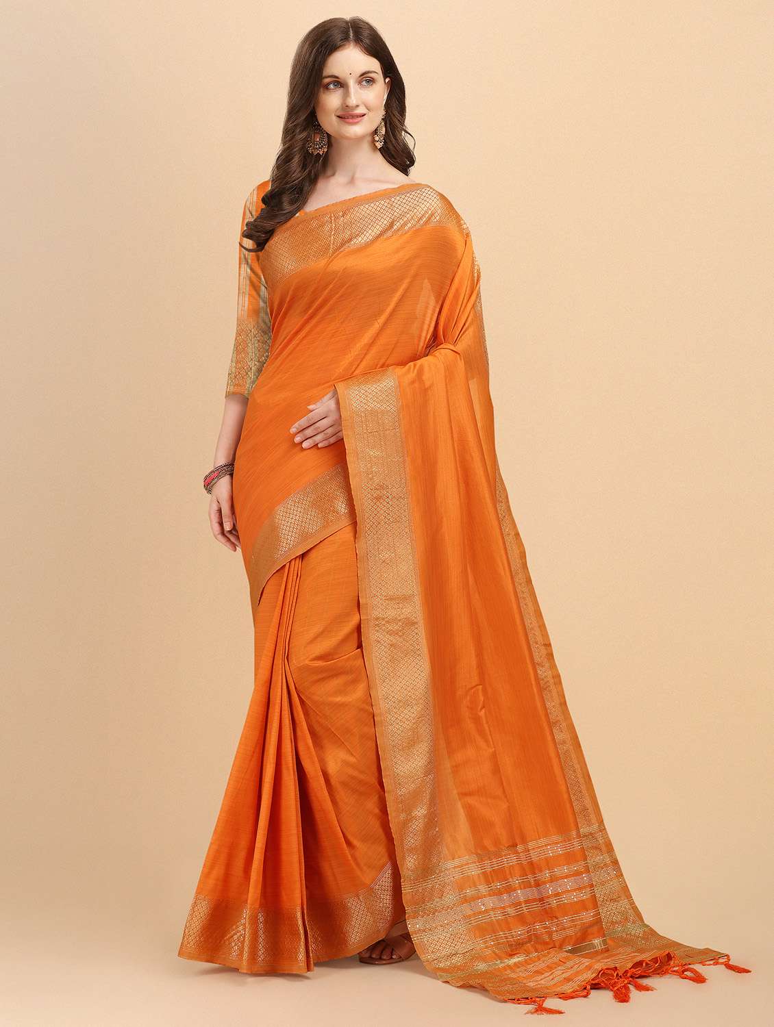 self design woven saree - 19110092 -  Zoom Image - 0