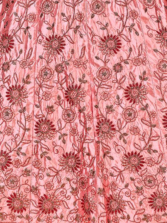pink embroidered flared lehenga - 19110408 - Standard Image - 5