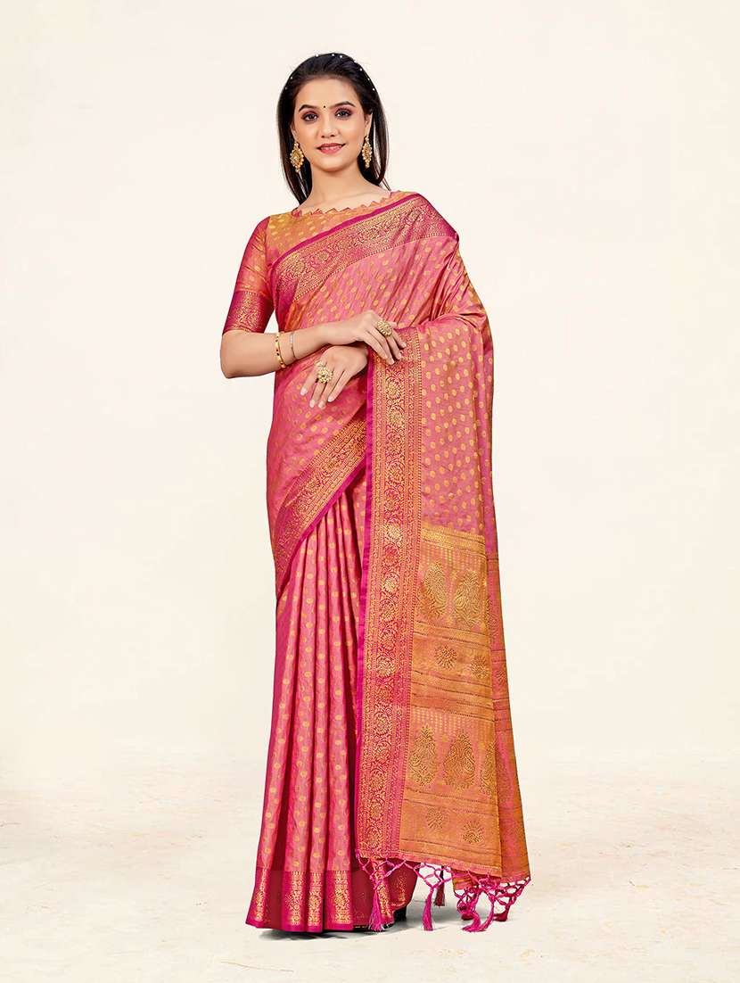 women's self design pink colored saree - 19110472 - Standard Image - 3
