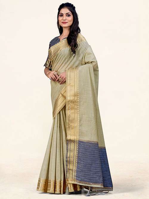 women's self design beige colored saree - 19110607 - Standard Image - 0