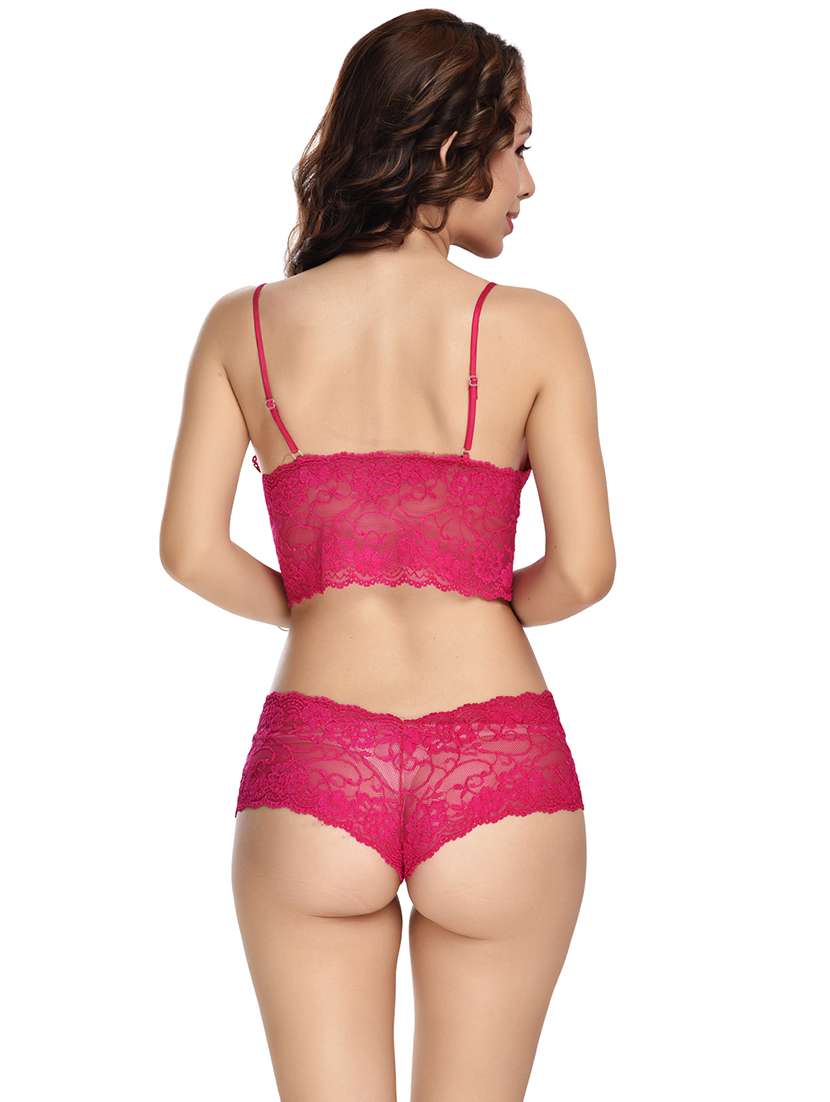 pink net bras and panty set - 19110817 -  Standard Image - 3