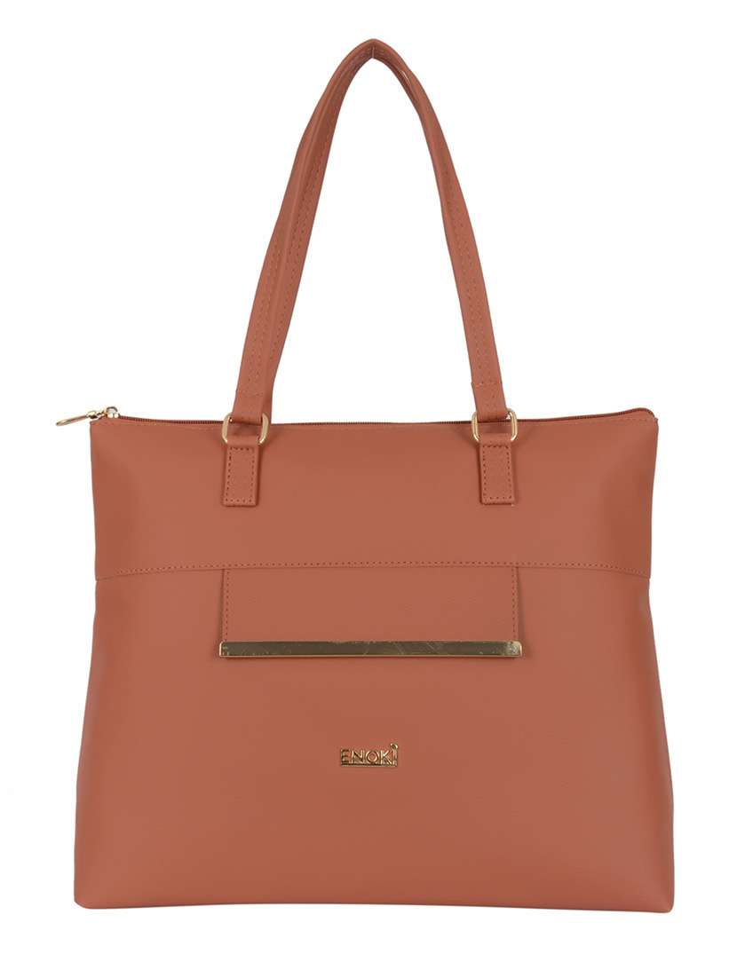 tan pvc handbag