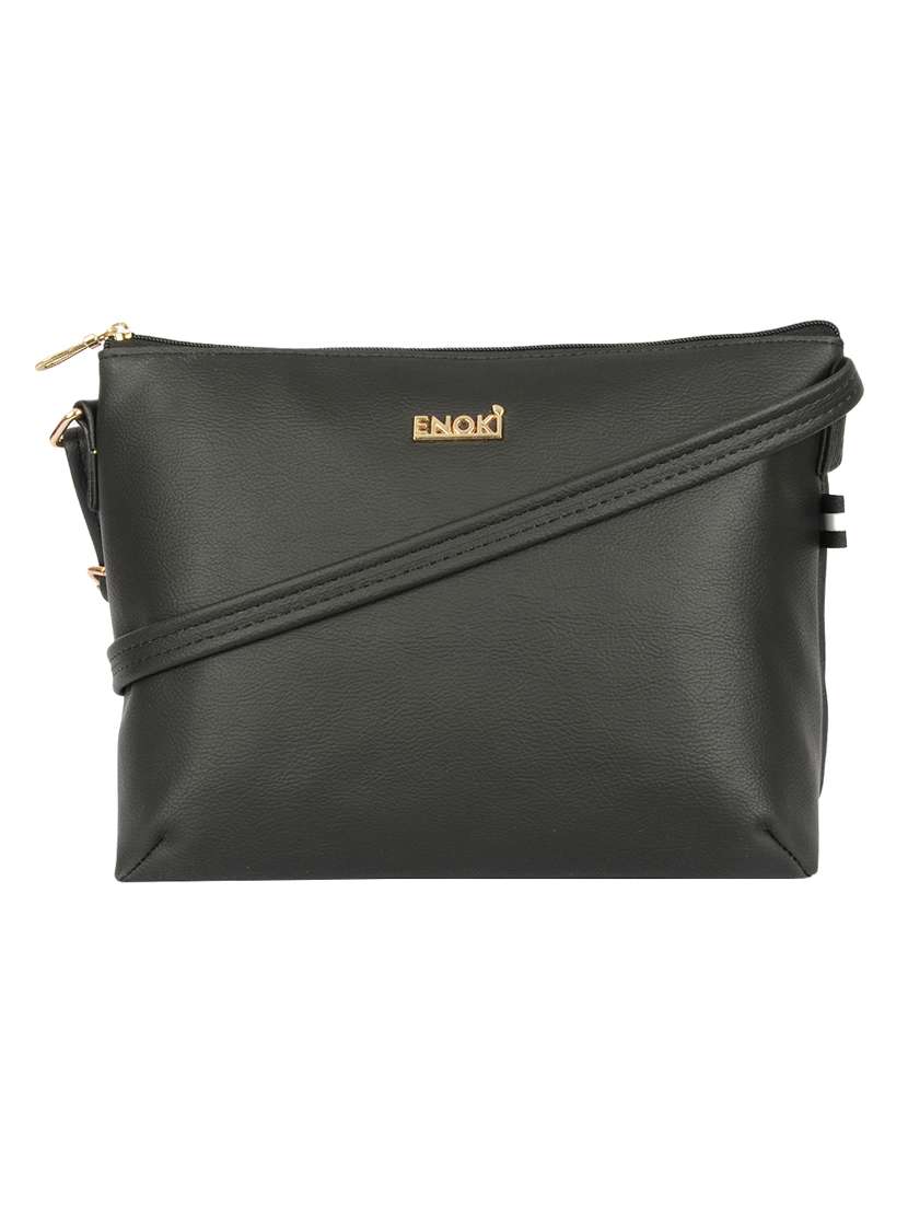 Buy online Black Pvc Sling Bag from bags for Women by Enoki for ₹350 at