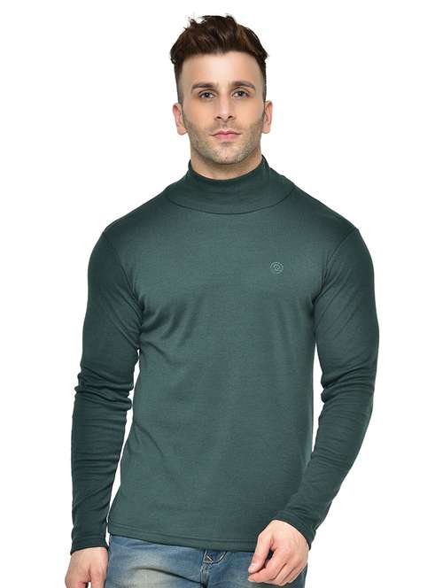 high neck solid t-shirt - 19111678 - Standard Image - 0