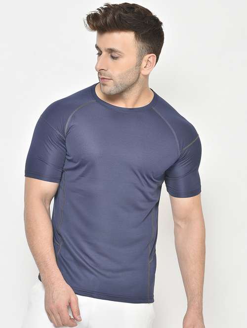 round neck solid t-shirt - 19111954 - Standard Image - 0