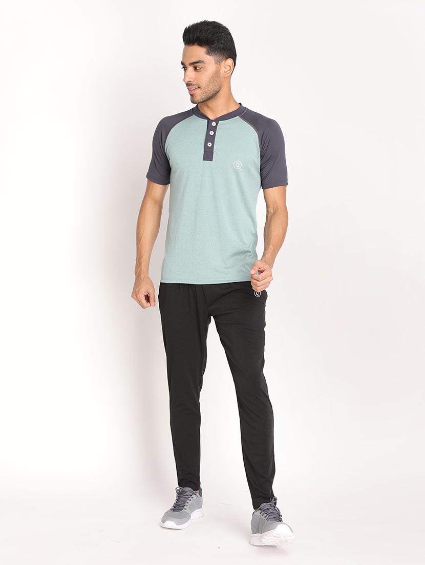 henley neck solid t-shirt - 19111996 - Standard Image - 3
