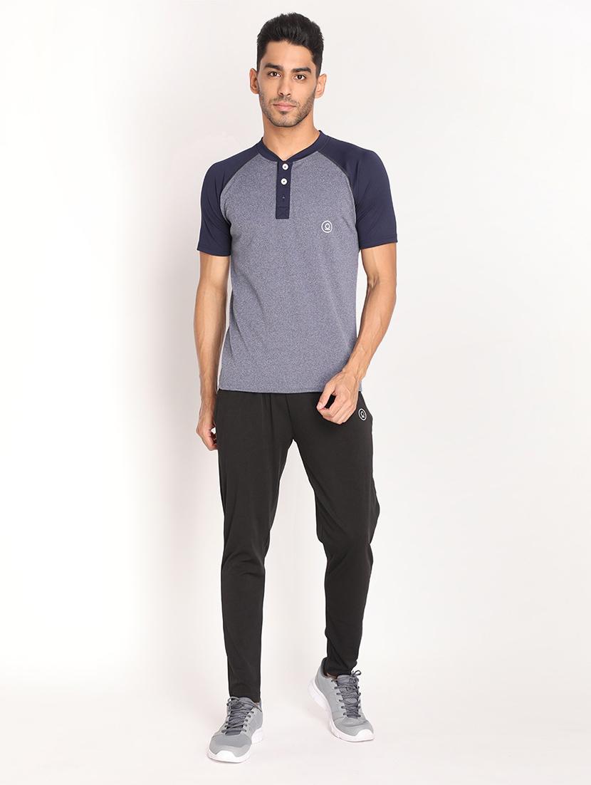 henley neck solid t-shirt - 19111998 - Standard Image - 3