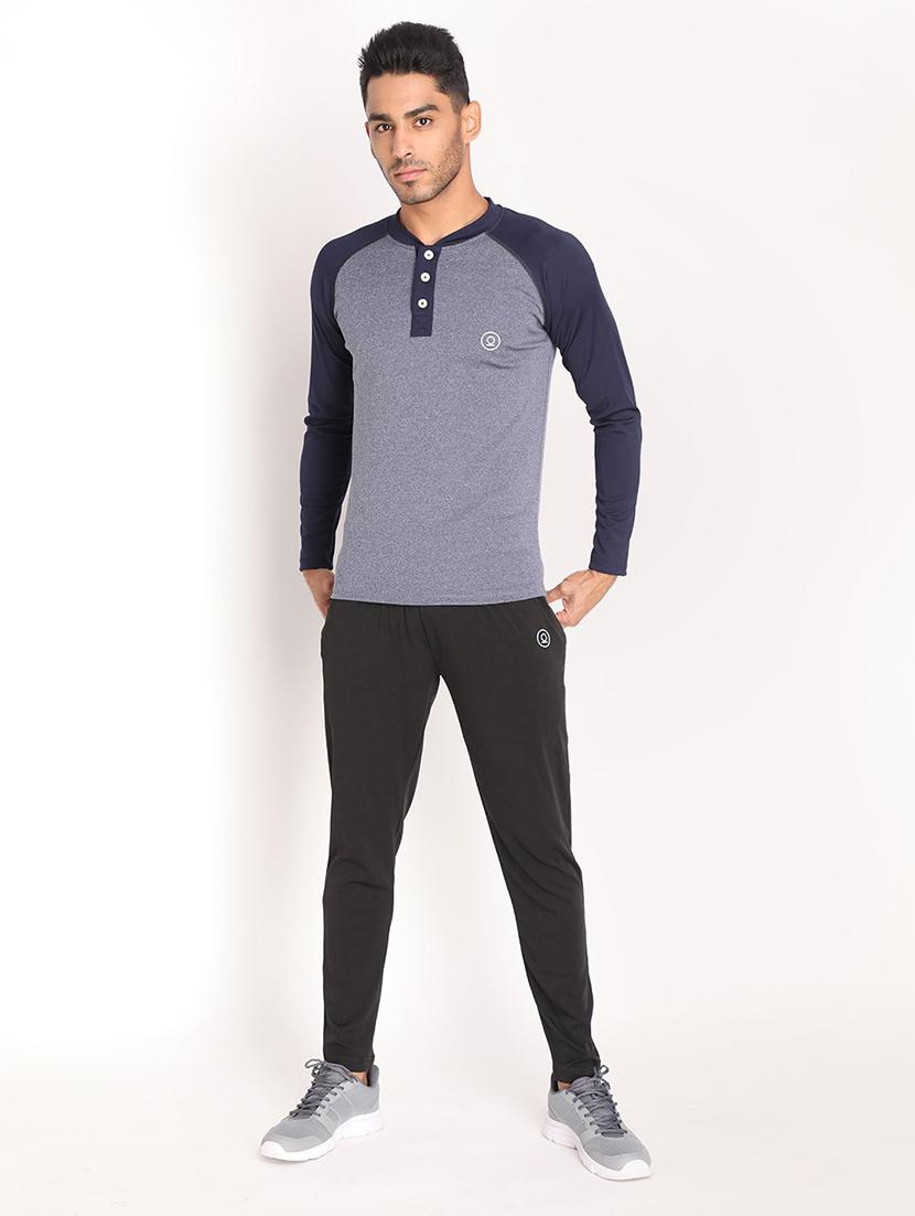 henley neck solid t-shirt - 19112002 - Standard Image - 3