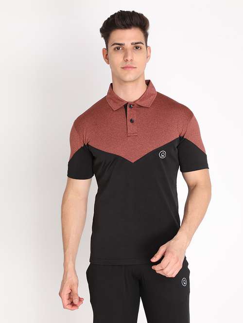 polo neck color block t-shirt  - 19112006 -  Standard Image - 0