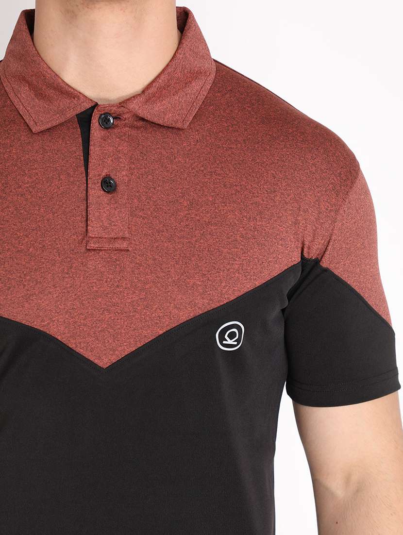 polo neck color block t-shirt  - 19112006 -  Standard Image - 3