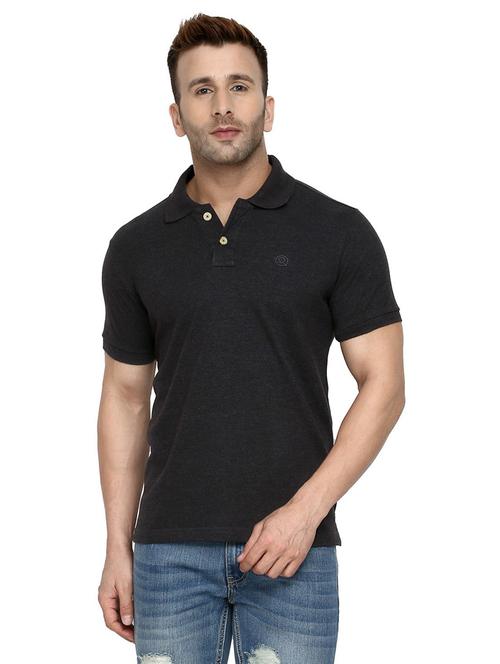 polo neck solid t-shirt - 19112129 - Standard Image - 0