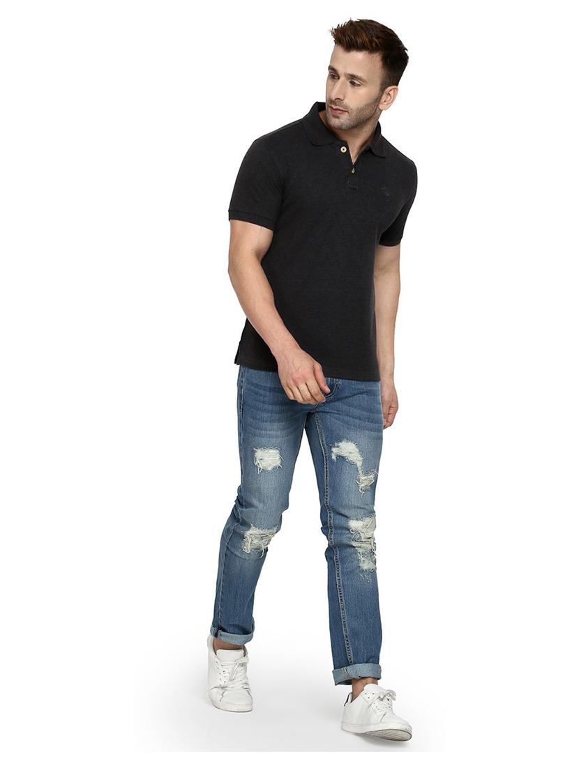 polo neck solid t-shirt - 19112129 - Standard Image - 3