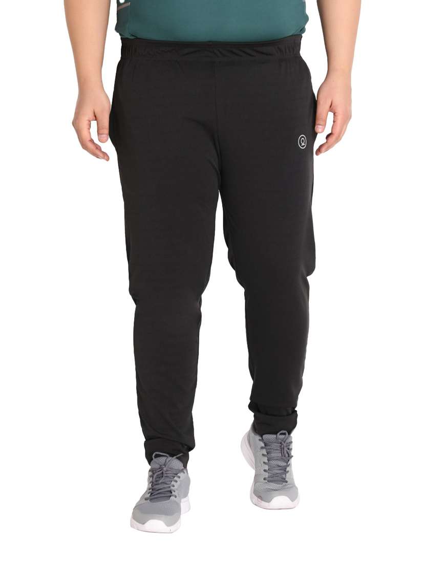 black polyester  full length track pant