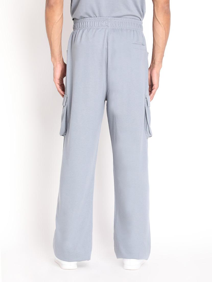 grey cotton blend full length track pant - 19115491 - Standard Image - 3