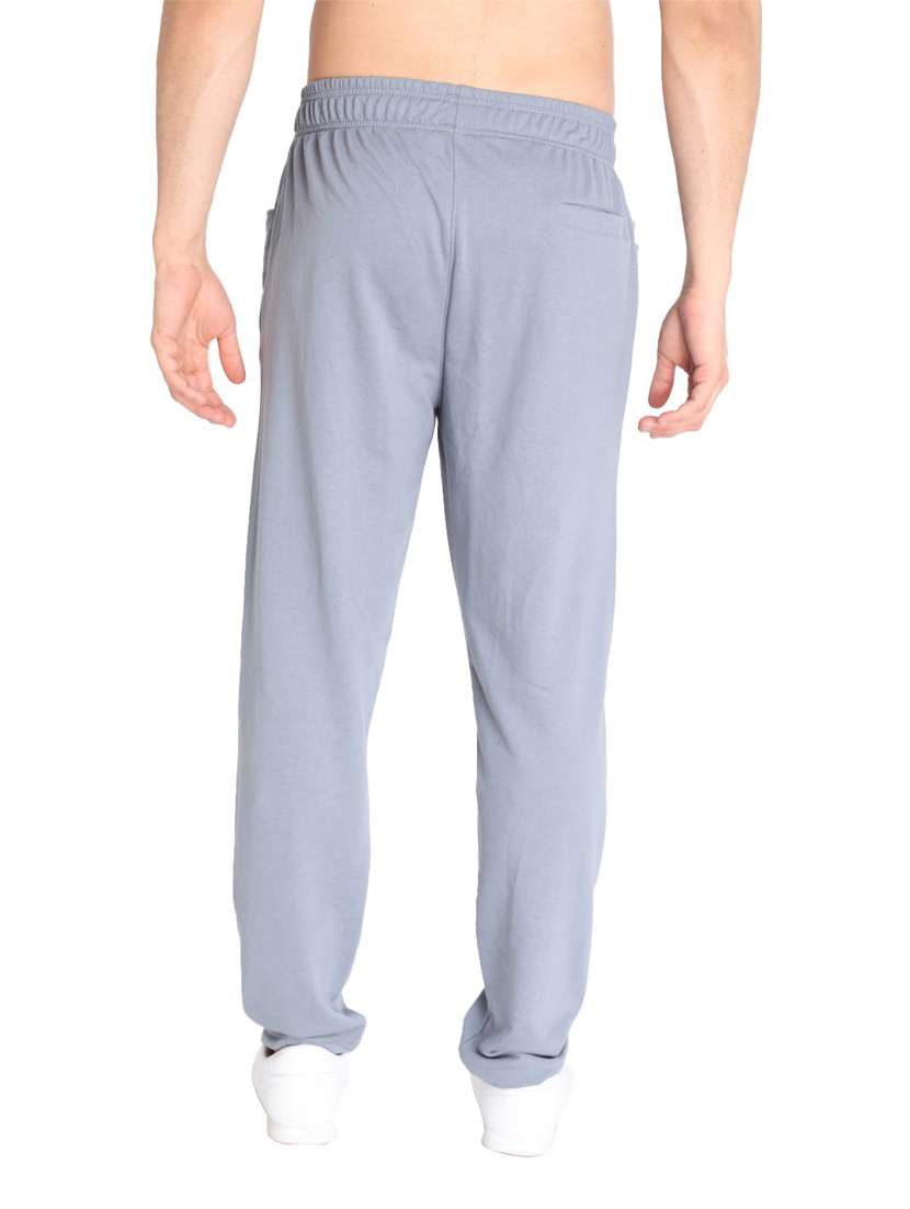 blue cotton blend  full length track pant - 19115502 -  Standard Image - 3