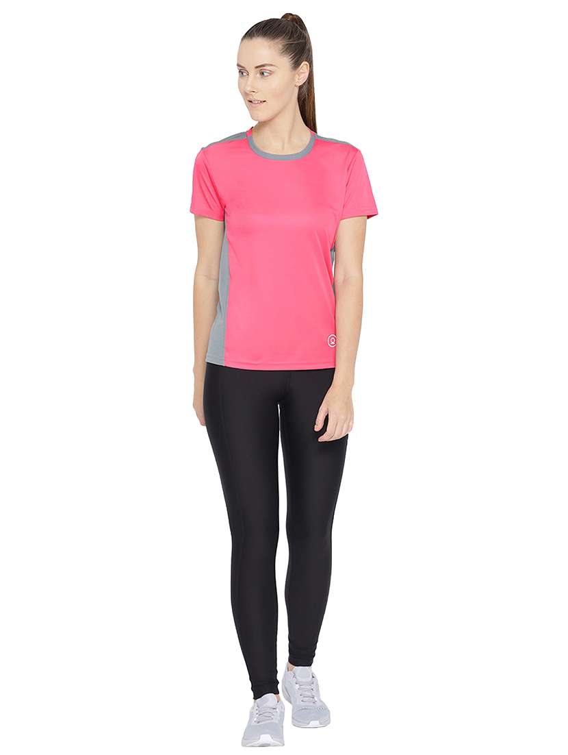 women's color block round neck t-shirt - 19116252 -  Standard Image - 3