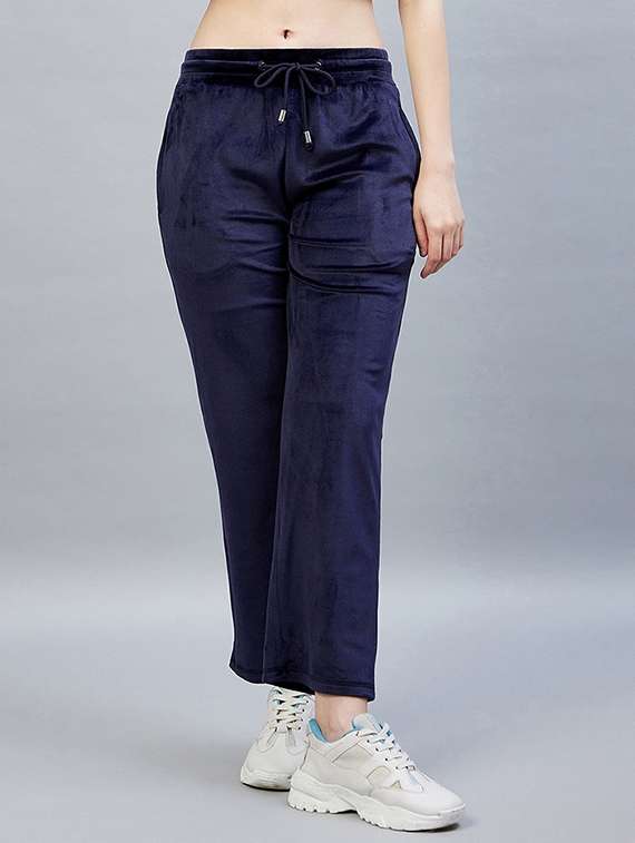 drawstring waist solid track pant - 19118000 - Zoom Image - 0