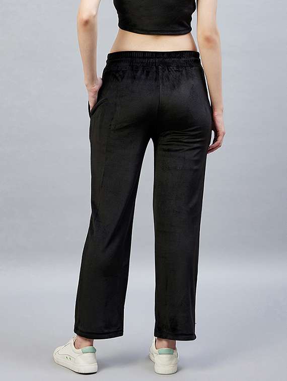 drawstring waist solid track pant - 19118001 -  Standard Image - 3