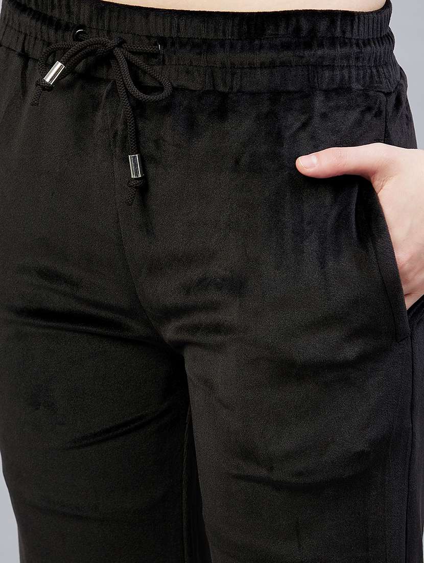 drawstring waist solid track pant - 19118001 -  Standard Image - 5