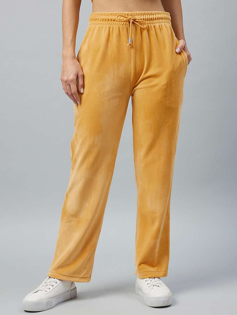drawstring waist solid track pant