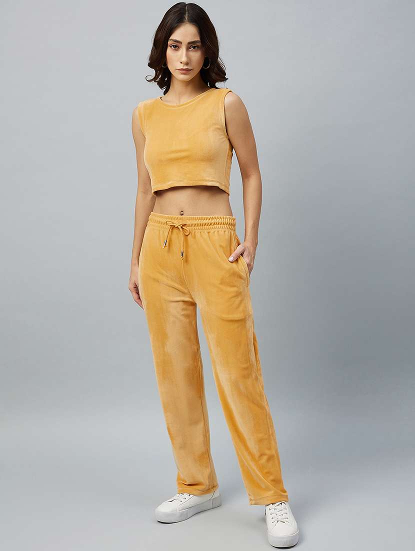 drawstring waist solid track pant - 19118006 -  Standard Image - 3