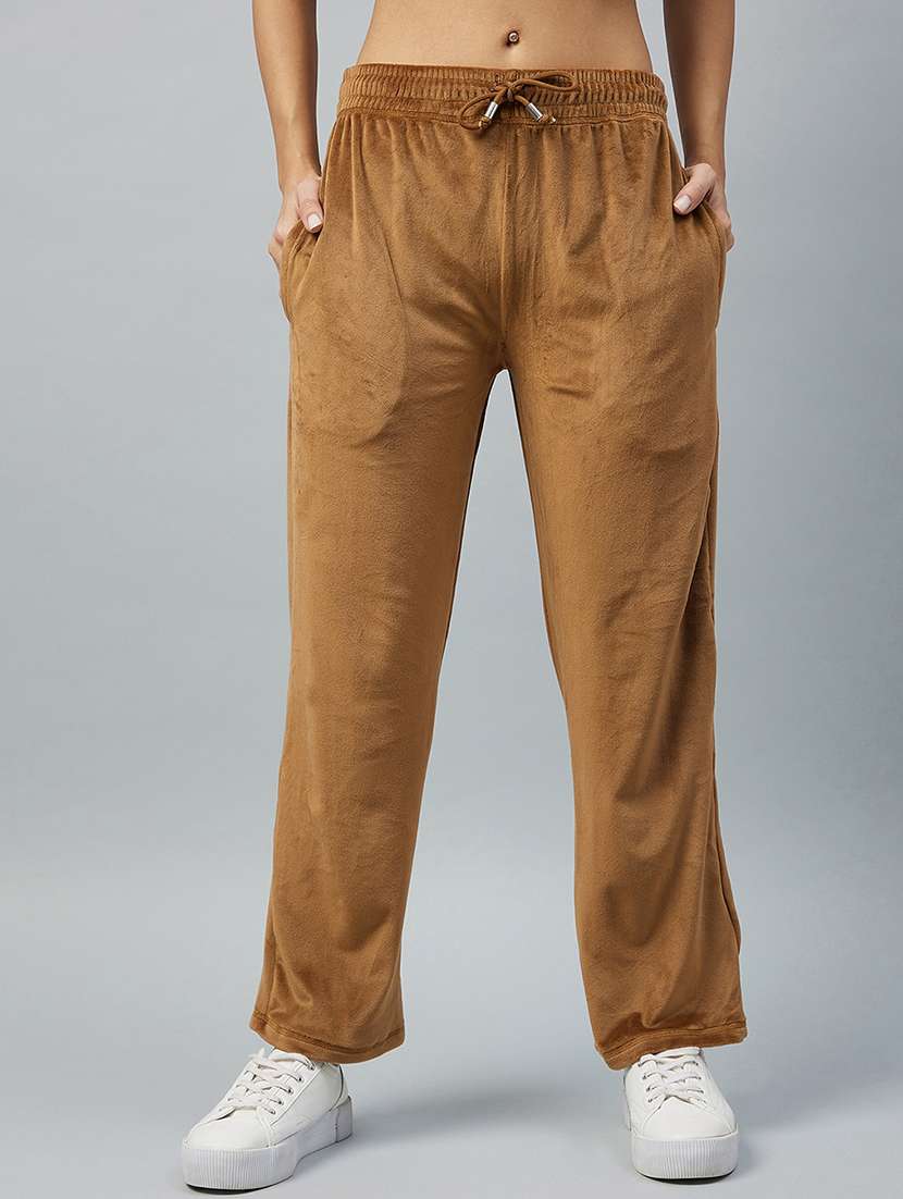 drawstring waist solid track pant