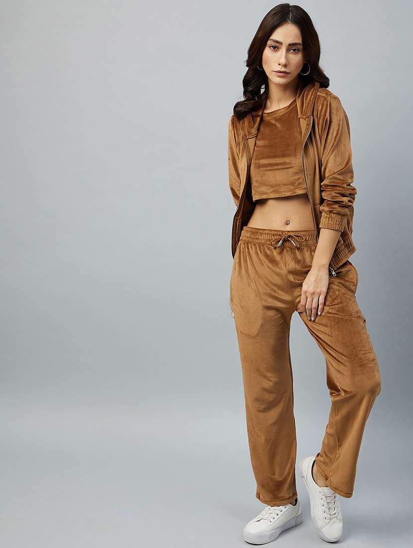 drawstring waist solid track pant - 19118007 -  Standard Image - 5