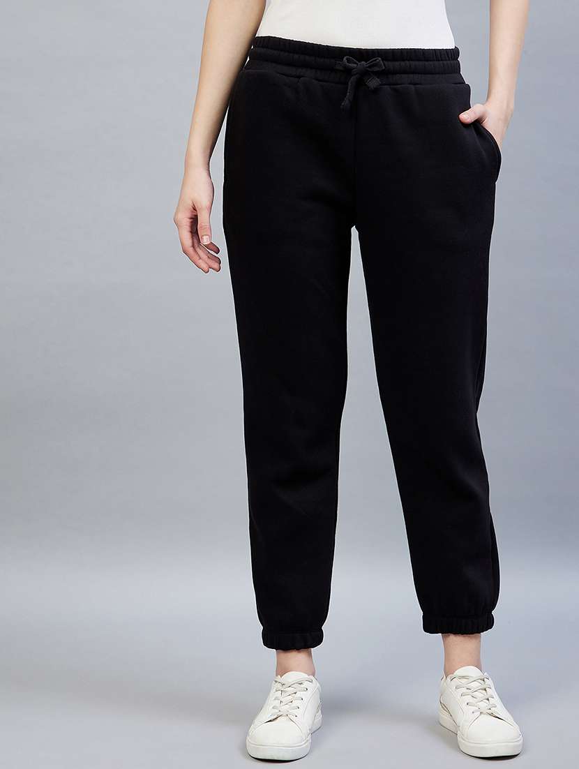 drawstring waist solid jogger