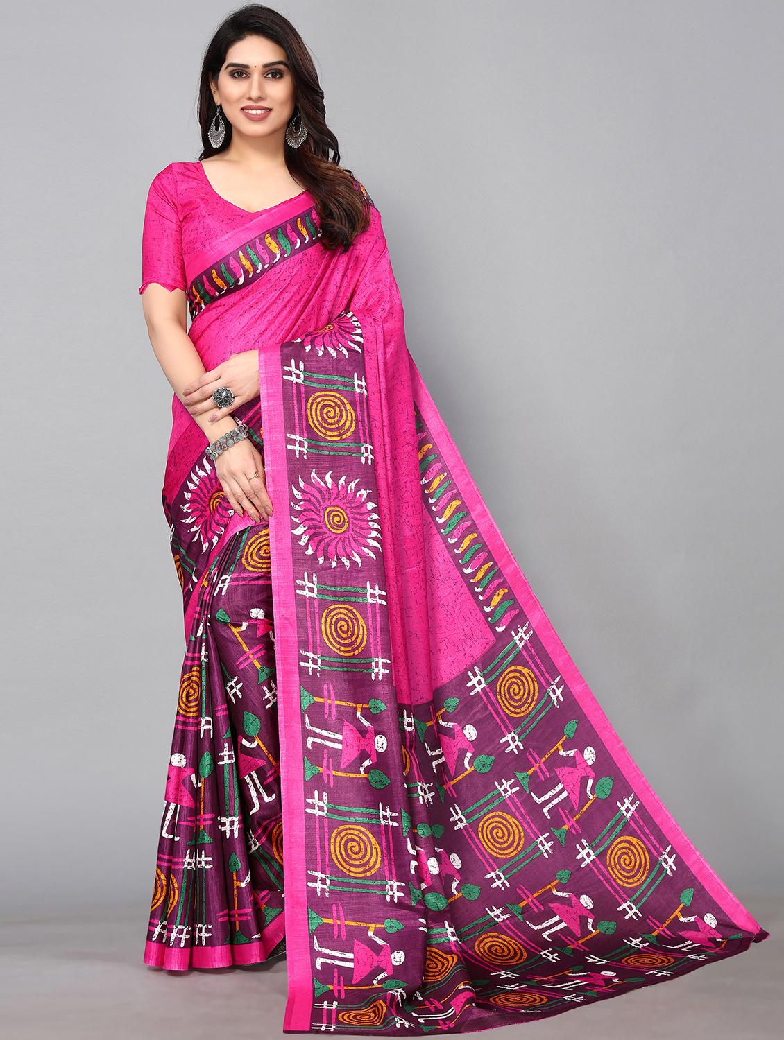 pink silk blend mysore saree with blouse - 19118511 -  Zoom Image - 0