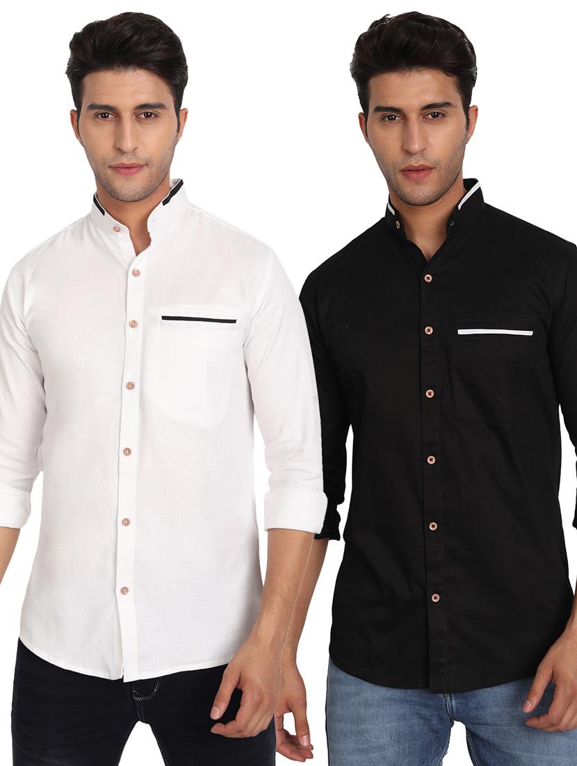 mens solid casual shirt - 19119456 - Zoom Image - 0