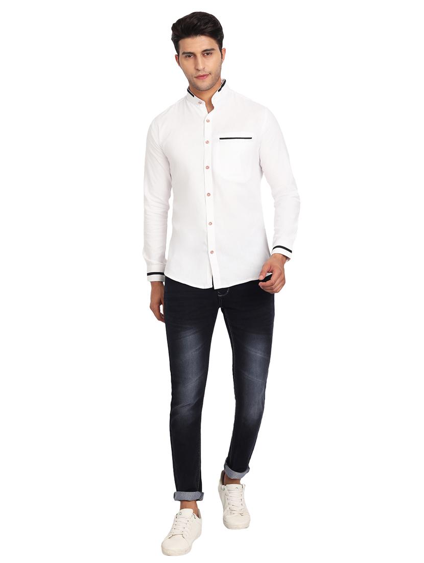mens color block casual shirt - 19119460 - Standard Image - 8