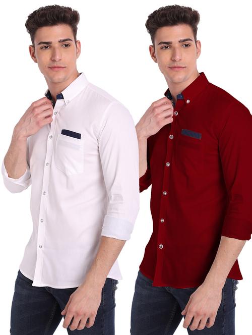 mens solid casual shirt - 19119485 - Standard Image - 0