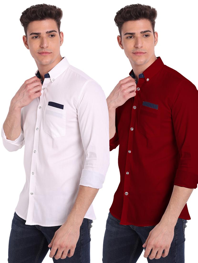 mens solid casual shirt - 19119485 - Zoom Image - 0