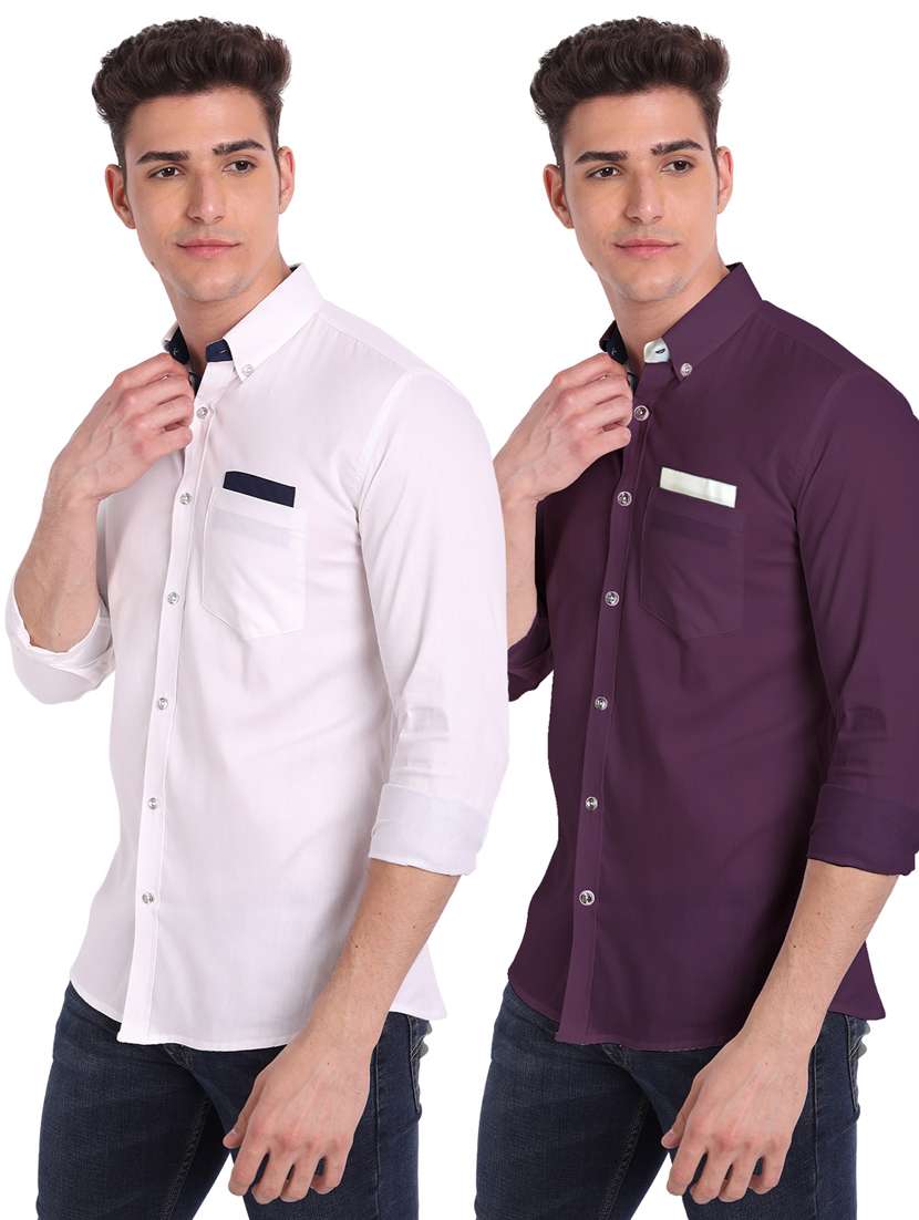 mens solid casual shirt