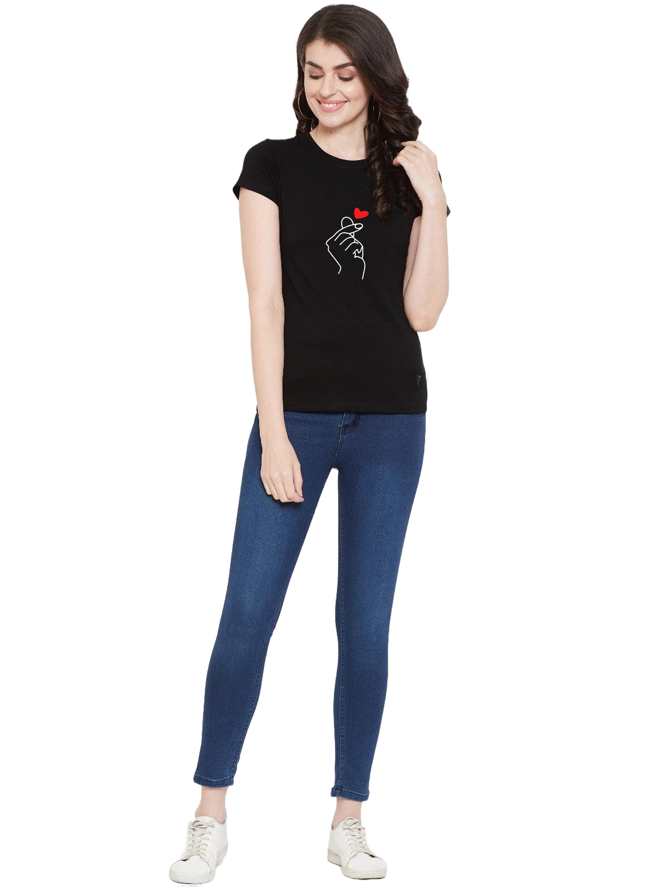 classy ravishing women short sleeve regular t-shirts (black) - 19120384 - Standard Image - 3