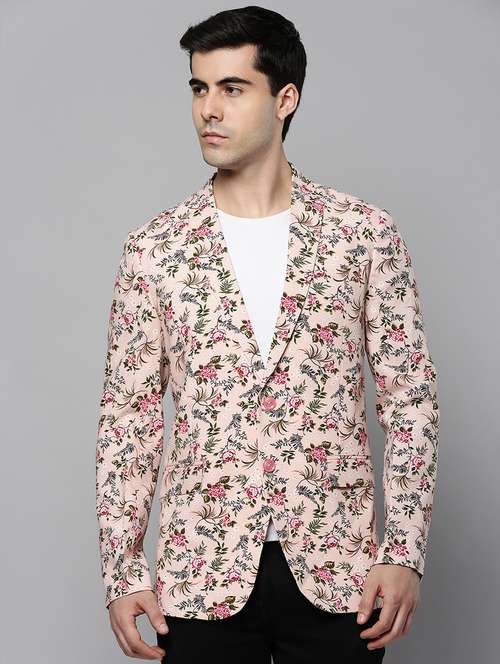 printed single breasted casual blazer - 19120613 -  Standard Image - 0