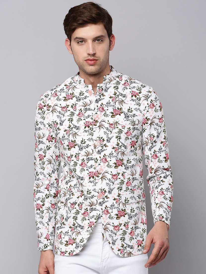 printed single breasted blazer