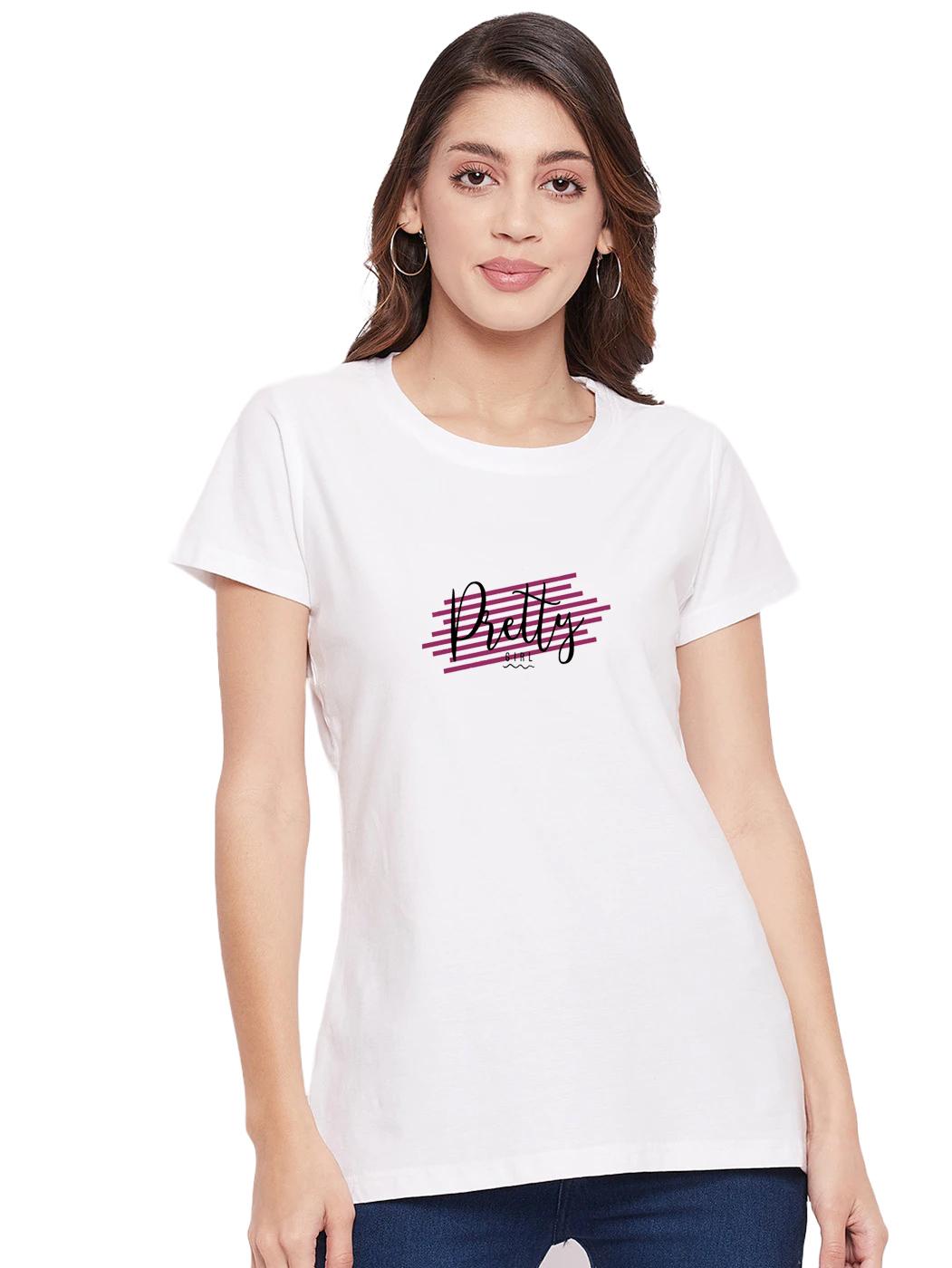 urbane glamorous women short sleeve causal t-shirt (white) - 19120665 - Zoom Image - 0