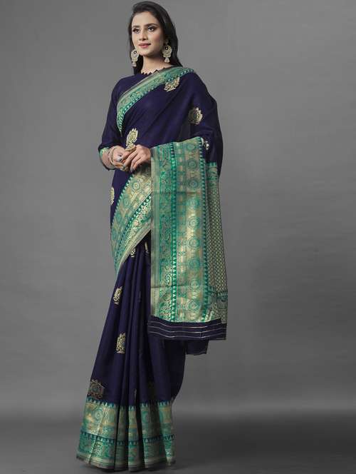women's self design blue colored saree - 19121635 - Standard Image - 0
