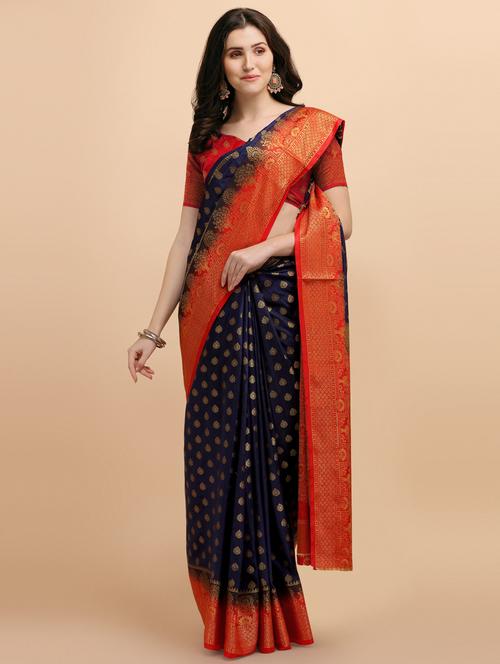 women's self design blue colored saree - 19121660 - Standard Image - 0