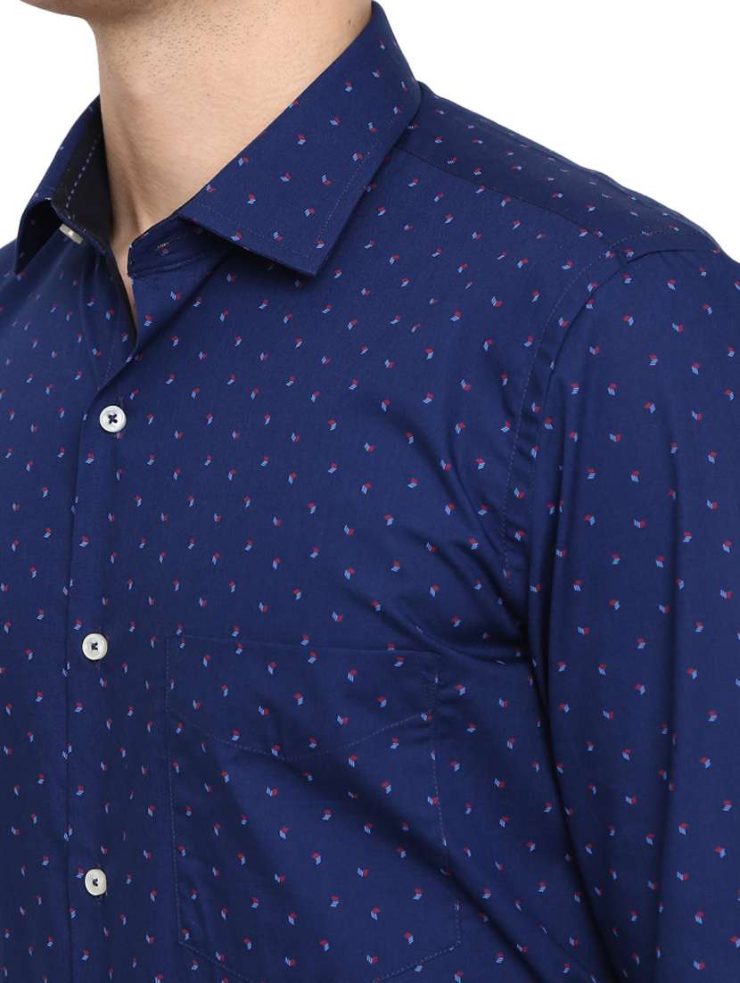 mens micro print formal shirt - 19122136 -  Standard Image - 3