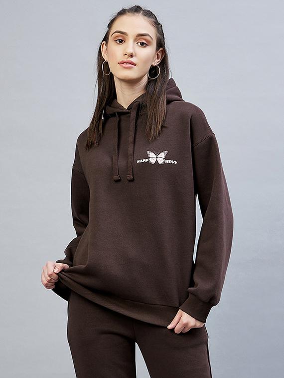 hooded neck printed sweatshirt  - 19122826 -  Zoom Image - 0
