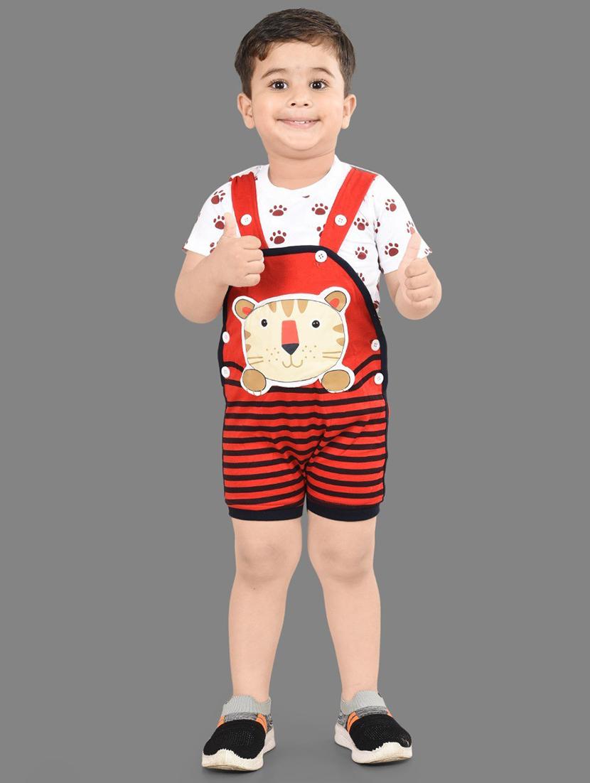 kids printed shorts dungarees set  - 19122954 -  Zoom Image - 0