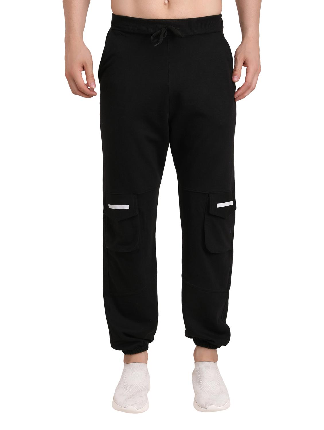 men black placement print mid rise jogger - 19123998 -  Zoom Image - 0
