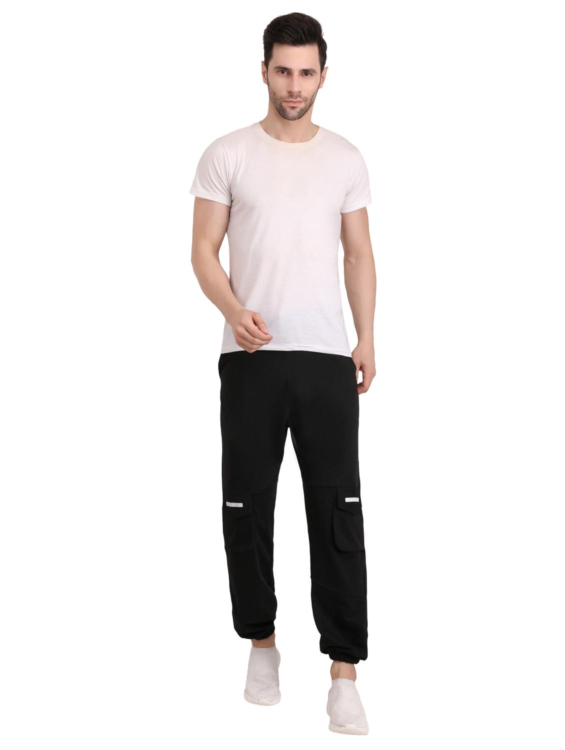 men black placement print mid rise jogger - 19123998 - Standard Image - 3